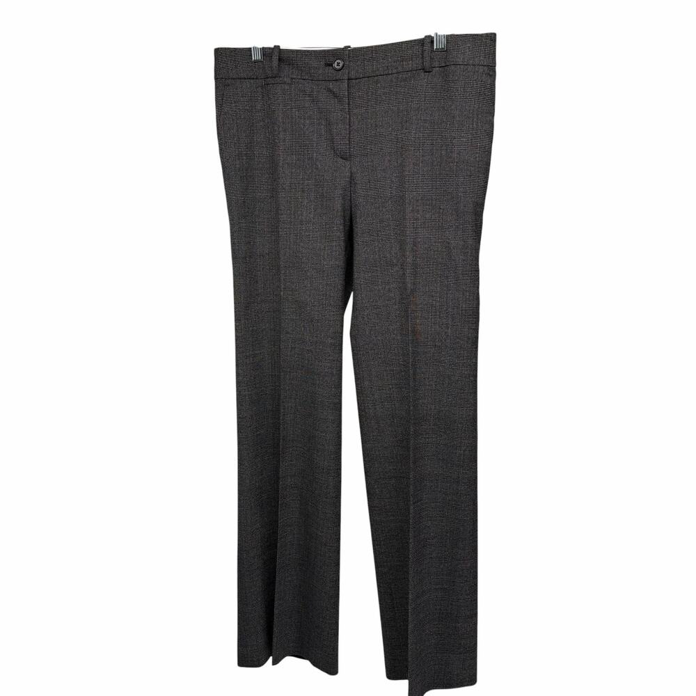 Ann Taylor Gray Plaid Wool blend Straight Leg Career Pants Sz 8